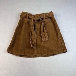 Rewash Skirt Brown Womens Size 3/26 Belted High Rise Mini A-Line Corduroy Cotton